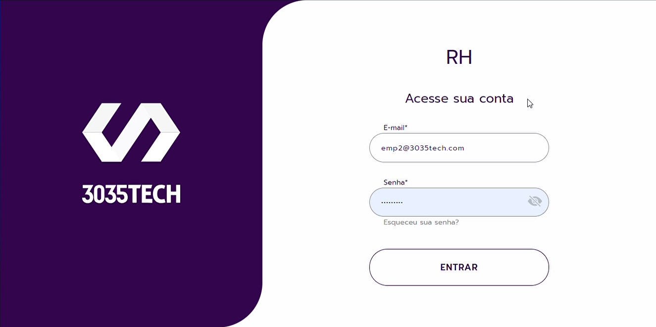 Écran d'accueil RH