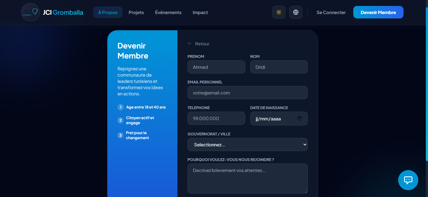 JCI Web — Registre