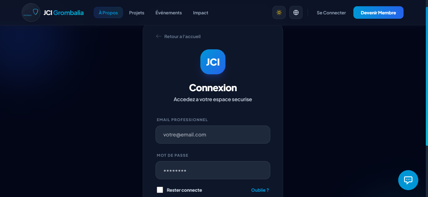 JCI Web — Login
